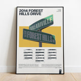 2014 Forest Hills Drive J Cole Soundwave Art - St Tropez Sun Yellow poster black frame