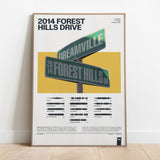 2014 Forest Hills Drive J Cole Soundwave Art - St Tropez Sun Yellow poster natural frame