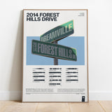 2014 Forest Hills Drive J Cole Soundwave Art Poster - Forest Hills Blue poster natural frame