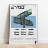 2014 Forest Hills Drive J Cole Soundwave Art Poster - Forest Hills Blue poster white frame