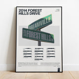 2014 Forest Hills Drive Poster J Cole - Gray with Black Frame