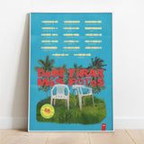 Debi Tirar Mas Fotos Poster Soundwaves Bad Bunny - Azul Blue with White Frame