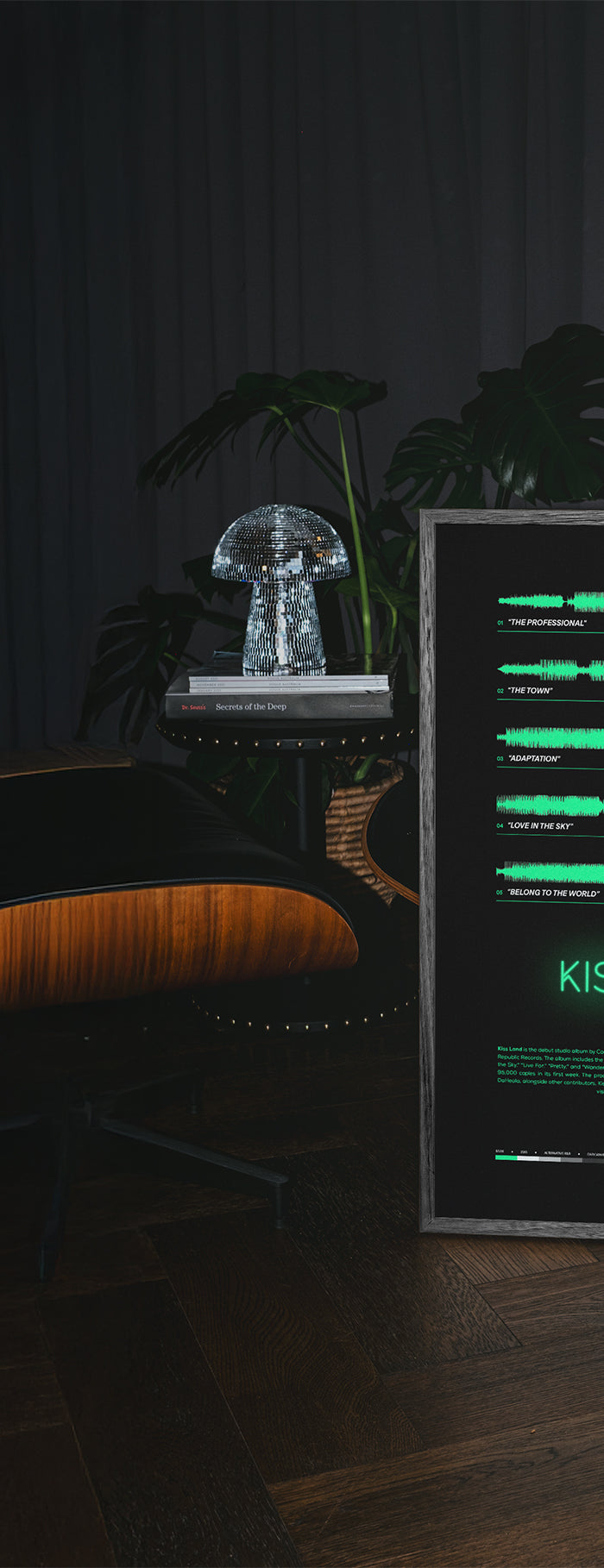 <h1>Your Playlist,<br/>on your Walls.</h1>