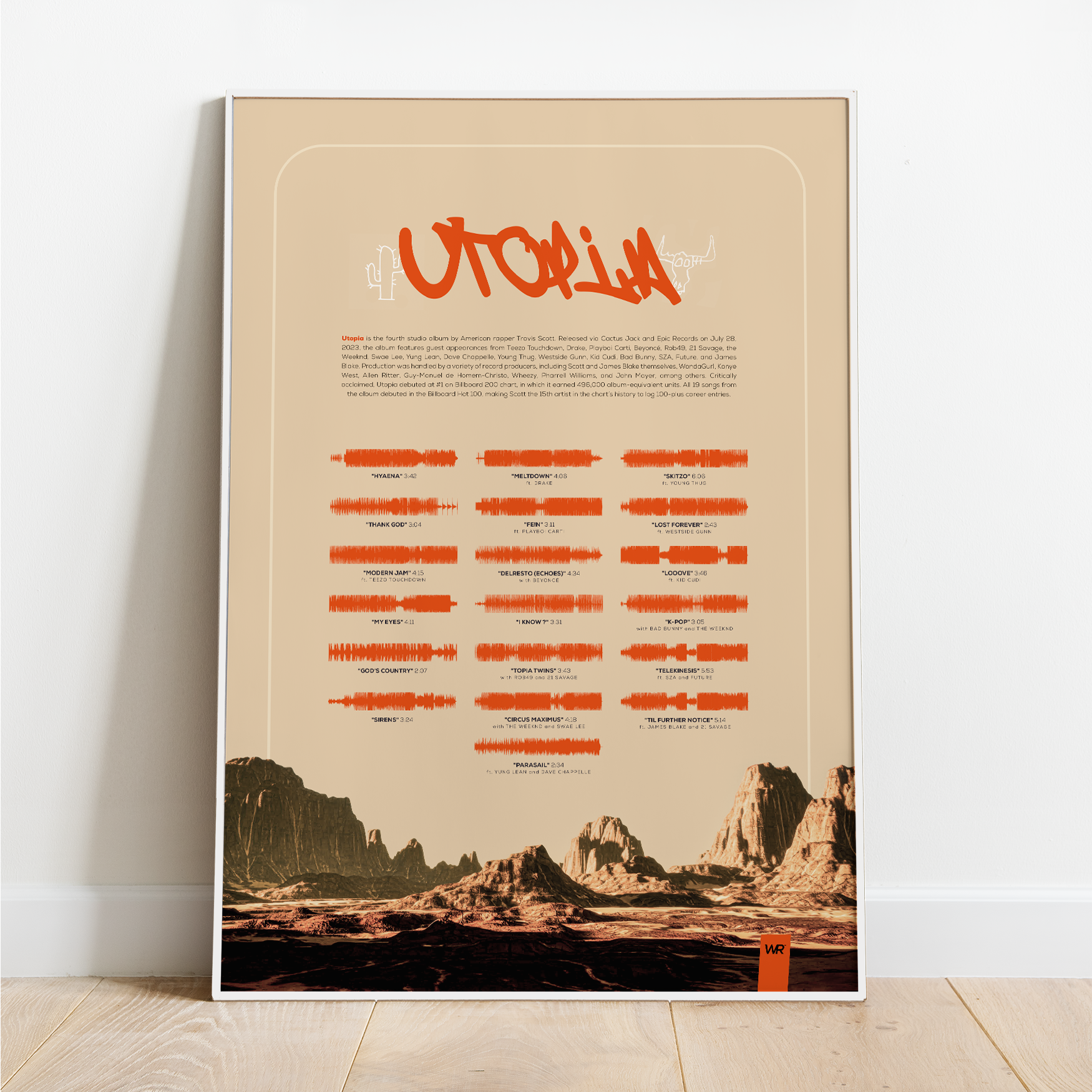Utopia by Travis Scott  Soundwave Art Print Poster – The Wav Room