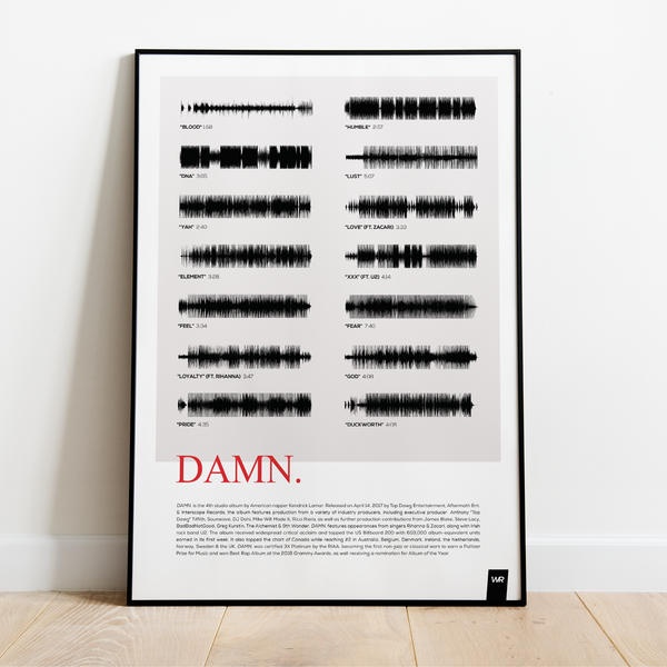 DAMN. by Kendrick Lamar  Soundwave Art Poster – The Wav Room