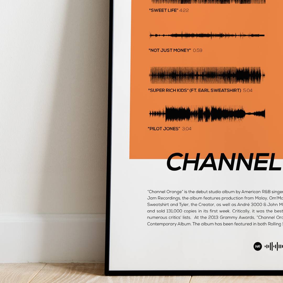 Channel ORANGE by Frank Ocean  Soundwave Art Poster – The Wav Room