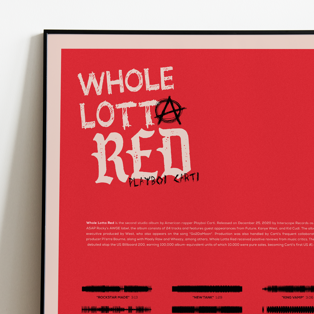 milits konsulent Kanin Whole Lotta Red" by Playboi Carti | Soundwave Art Poster – The Wav Room
